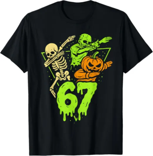 67 Halloween 6 7 Meme Gen Alpha Slang Six Seven Boys Kids T-Shirt